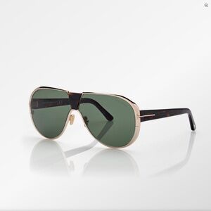 Tom Ford Aviator Sunglasses with Green Lenses